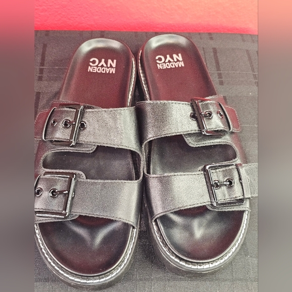 Madden Girl Shoes Madden Girl Black Dizzy Platform Sandal Slide